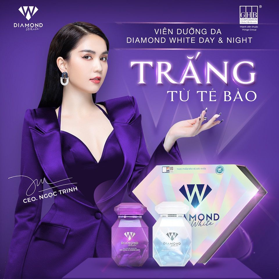 Viên uống trắng da Ngọc Trinh Diamond White Day & Night (bản mới 2022)