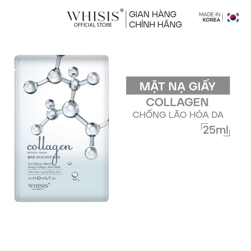 Mặt nạ dưỡng trắng da WHISIS Nature Origin Energy Collagen Sheet Mask