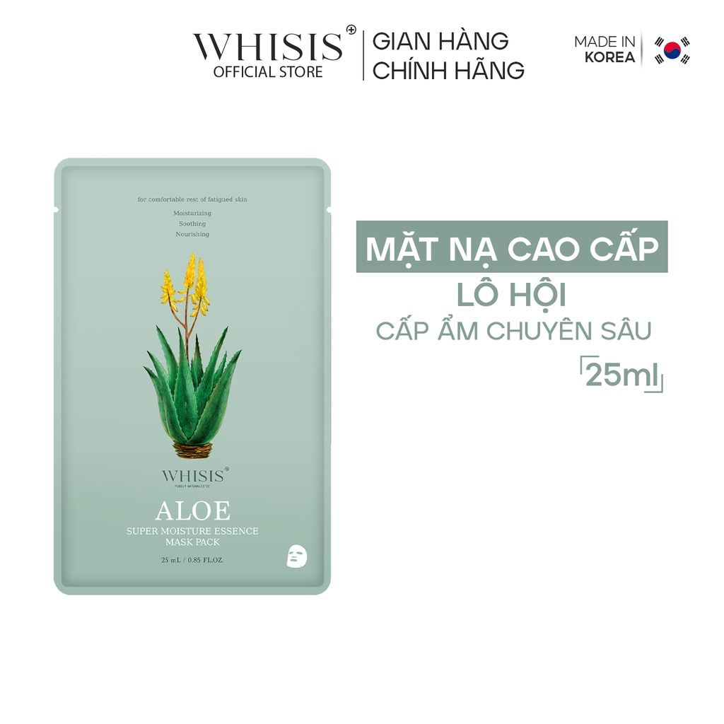 Mặt nạ tinh chất nhụy lô hội WHISIS Aloe Super Moisture Esssence Mask