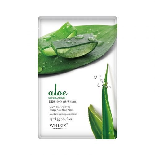 Mặt nạ lô hội cấp ẩm, làm dịu da WHISIS Nature Origin Energy Aloe Sheet Mask