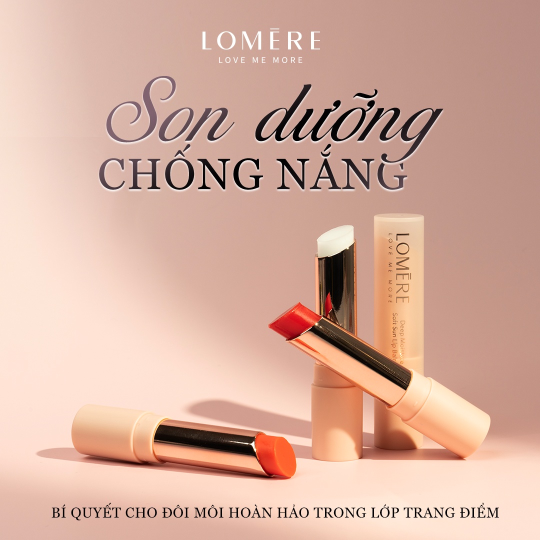 Son dưỡng ẩm, chống nắng cho môi Lomere Deep Moisture Soft Sun Lip Balm SPF 14 (màu #3 pure orange - cam đỏ)