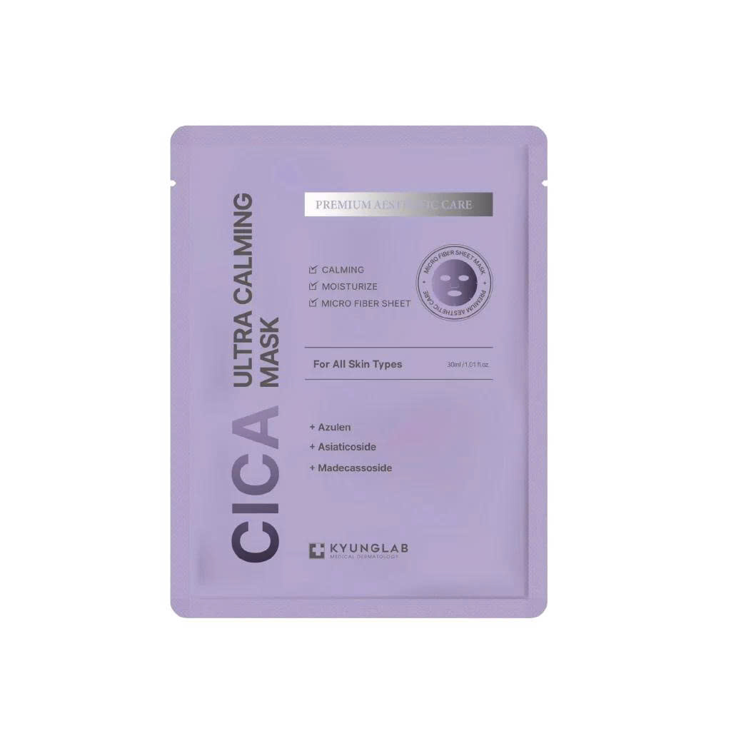 Mặt nạ vi sợi microfiber hỗ trợ phục hồi da Kyunglab Cica Ultra Calming Mask (hộp 5 miếng)
