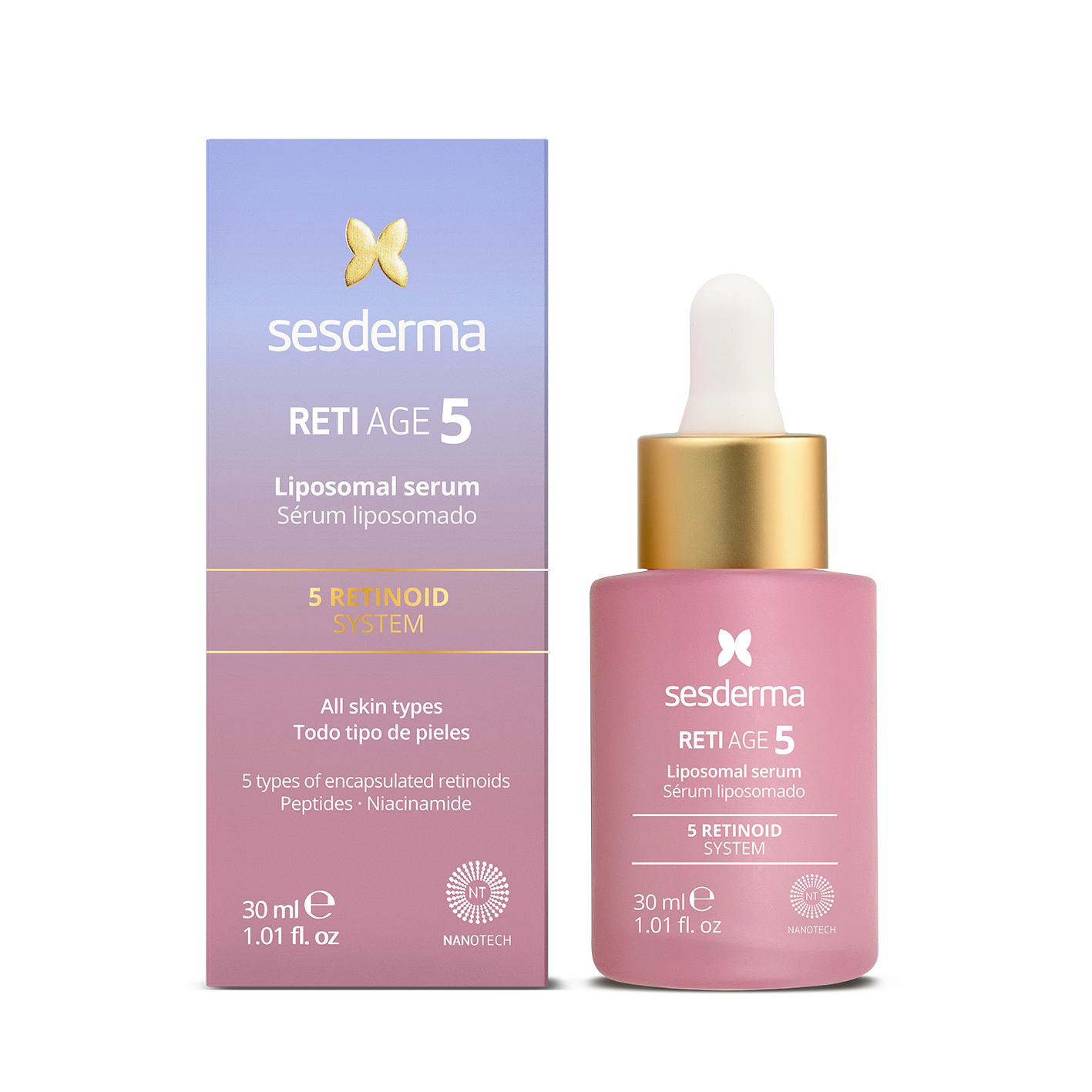 Tinh Chất Phức Hợp 5 Loại Retinoid Điều Trị Nếp Nhăn Và Chống Lão Hóa Toàn Diện Sesderma RETI AGE 5 Liposomal Serum