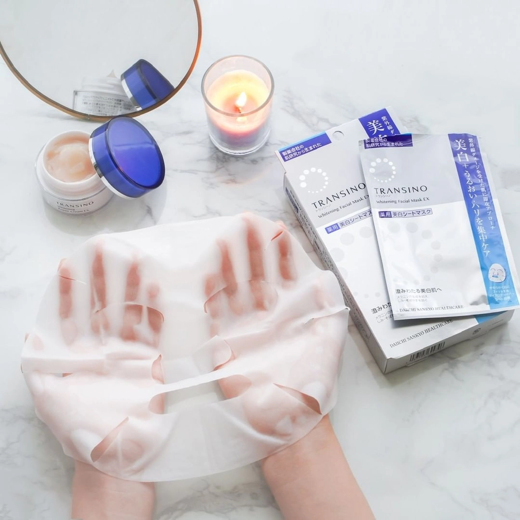 Mặt nạ dưỡng sáng da TRANSINO Whitening Facial Mask EX (hộp 4 miếng)