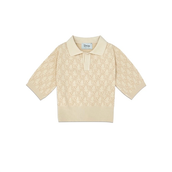 PRIVÉ CROPPED KNIT POLO - FRAPPÉ