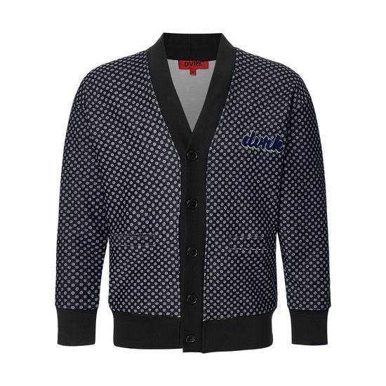 DVRK POLKADOT-PRINT CARDIGAN - BLACK