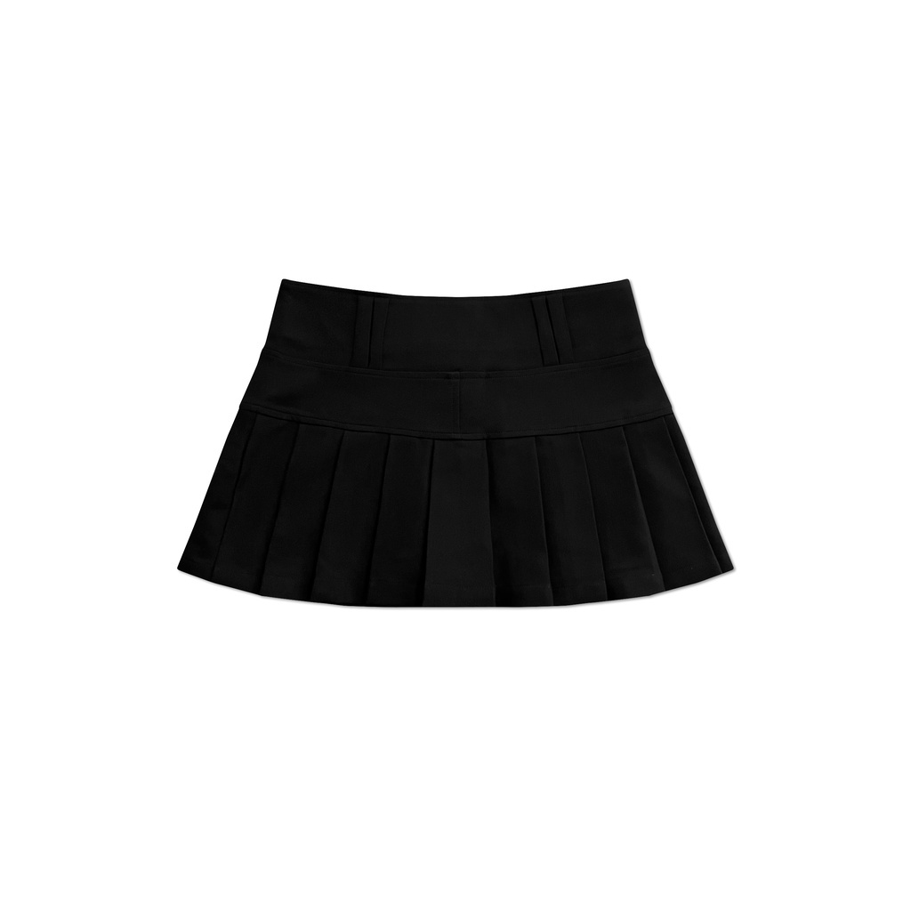 PRIVÉ LOW-RISE PLEATED MINI SKIRT - BLACK 2