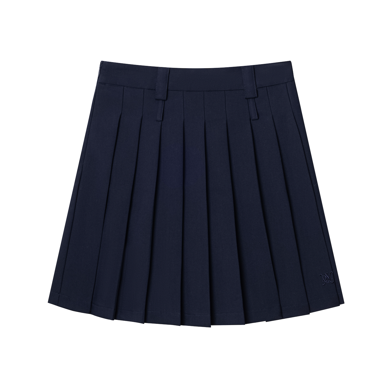 DVRK PRIVÉ TWO BELTS PLEATED MINI SKIRT - MIDNIGHT BLUE