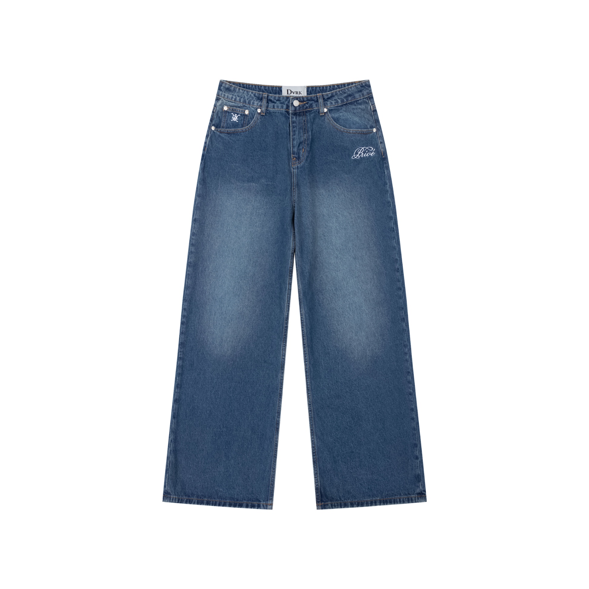 DVRK PRIVÉ EMBROIDERED LOGO DENIM JEANS - BLUE