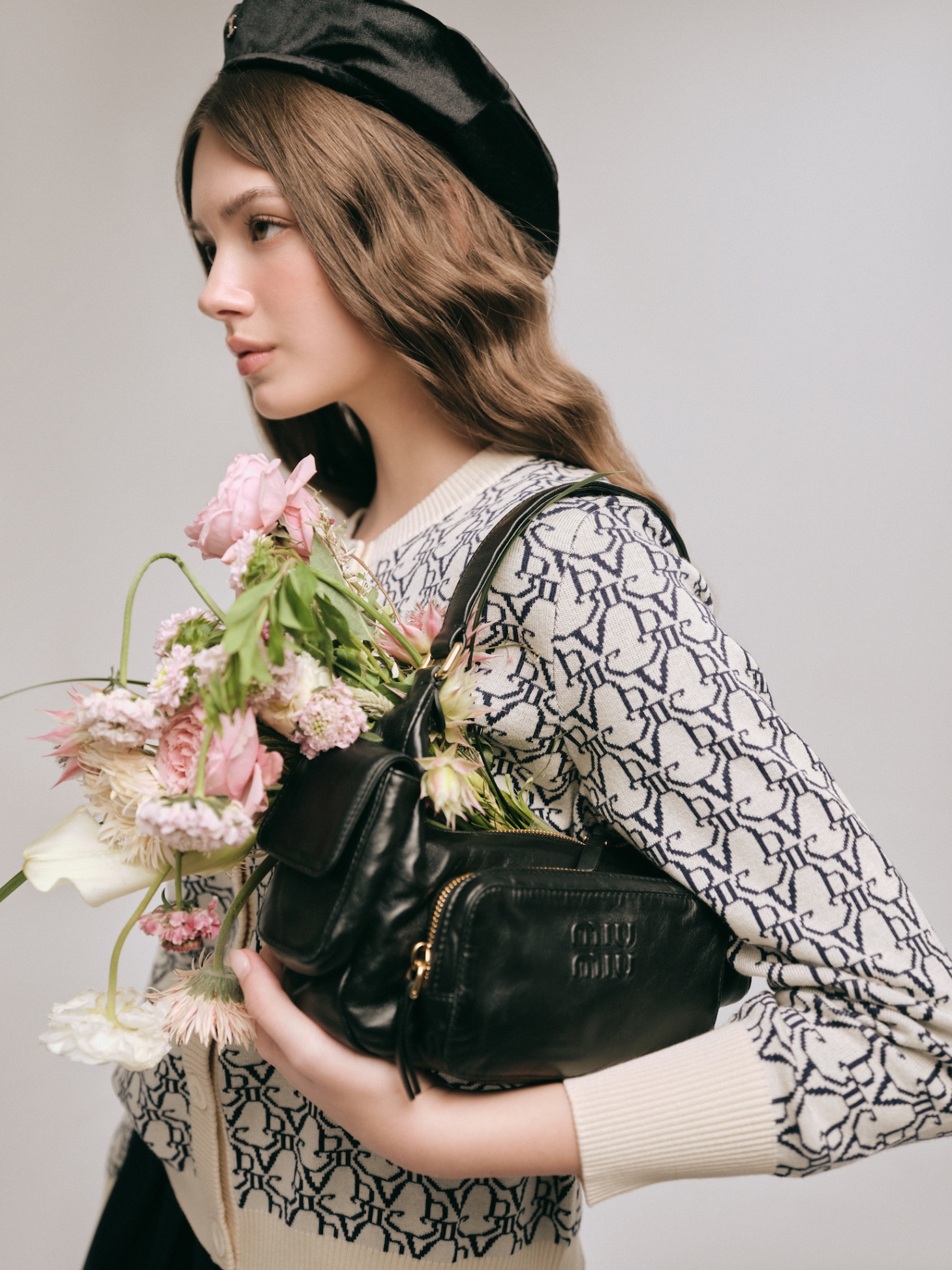 DVRK PRIVÉ KNIT CROPPED MONOGRAM CARDIGAN - MIDNIGHT BLUE 5