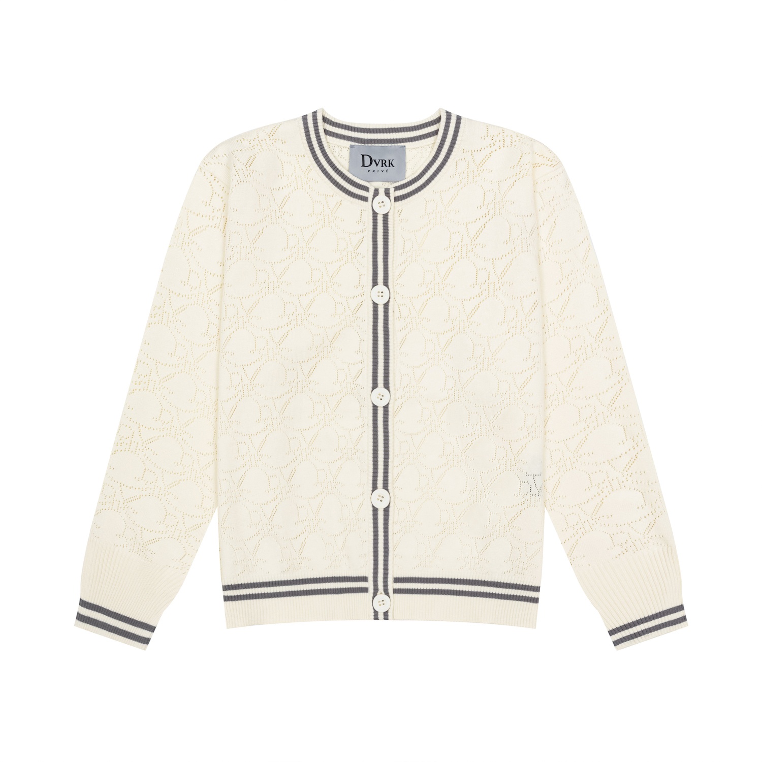 DVRK PRIVÉ POINTELLE KNITTED CARDIGAN - CREAM