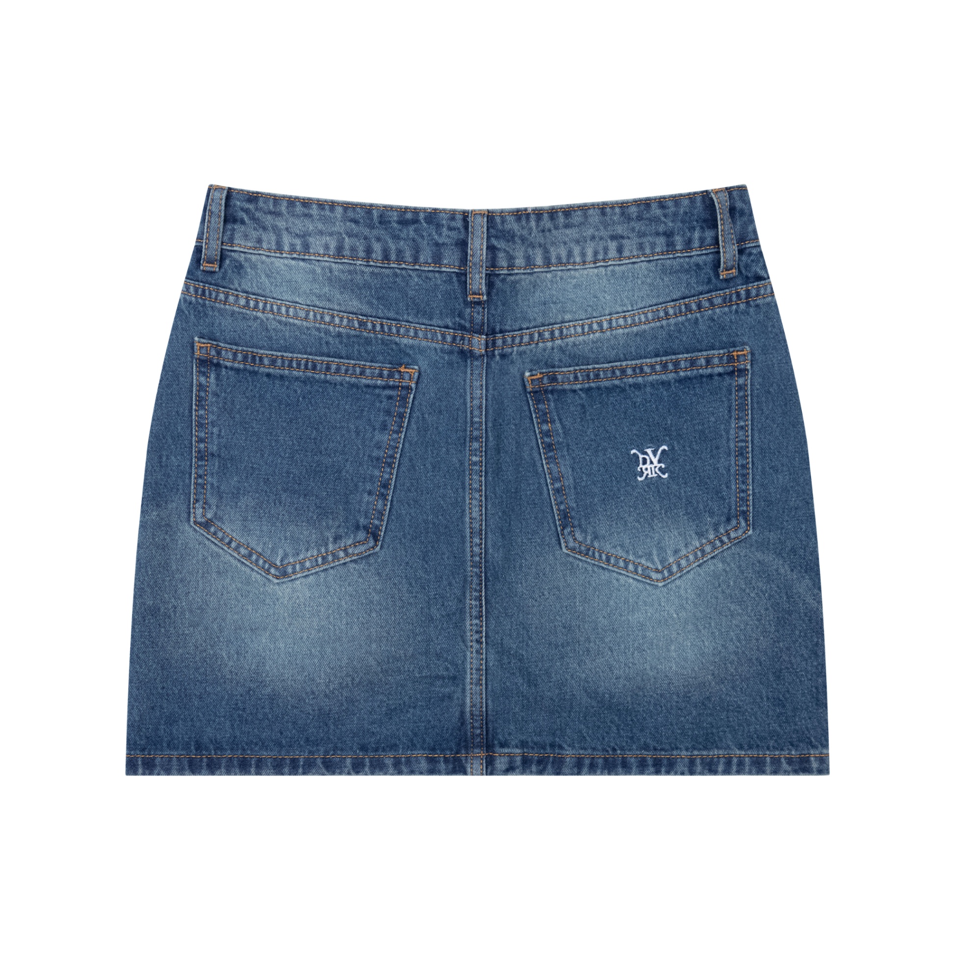 DVRK PRIVÉ EMBROIDERED LOGO DENIM SKIRT - DENIM BLUE 2