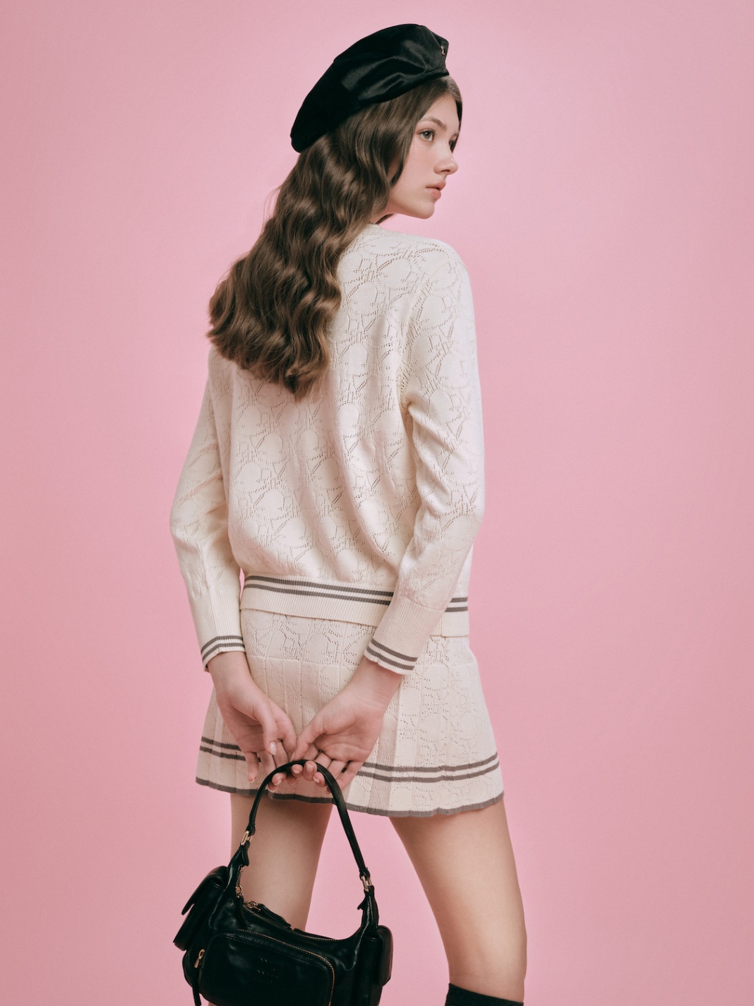 DVRK PRIVÉ POINTELLE KNITTED SKIRT - CREAM 2