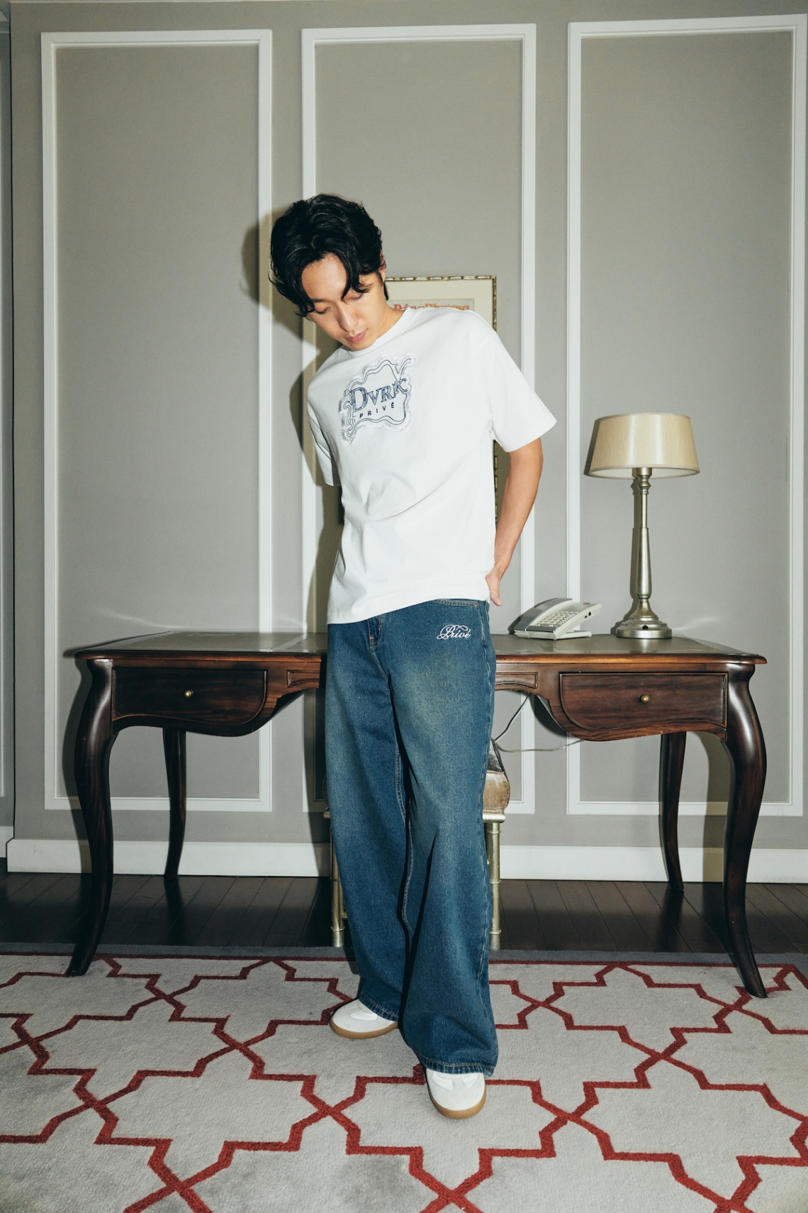 DVRK PRIVÉ EMBROIDERED LOGO DENIM JEANS - BLUE