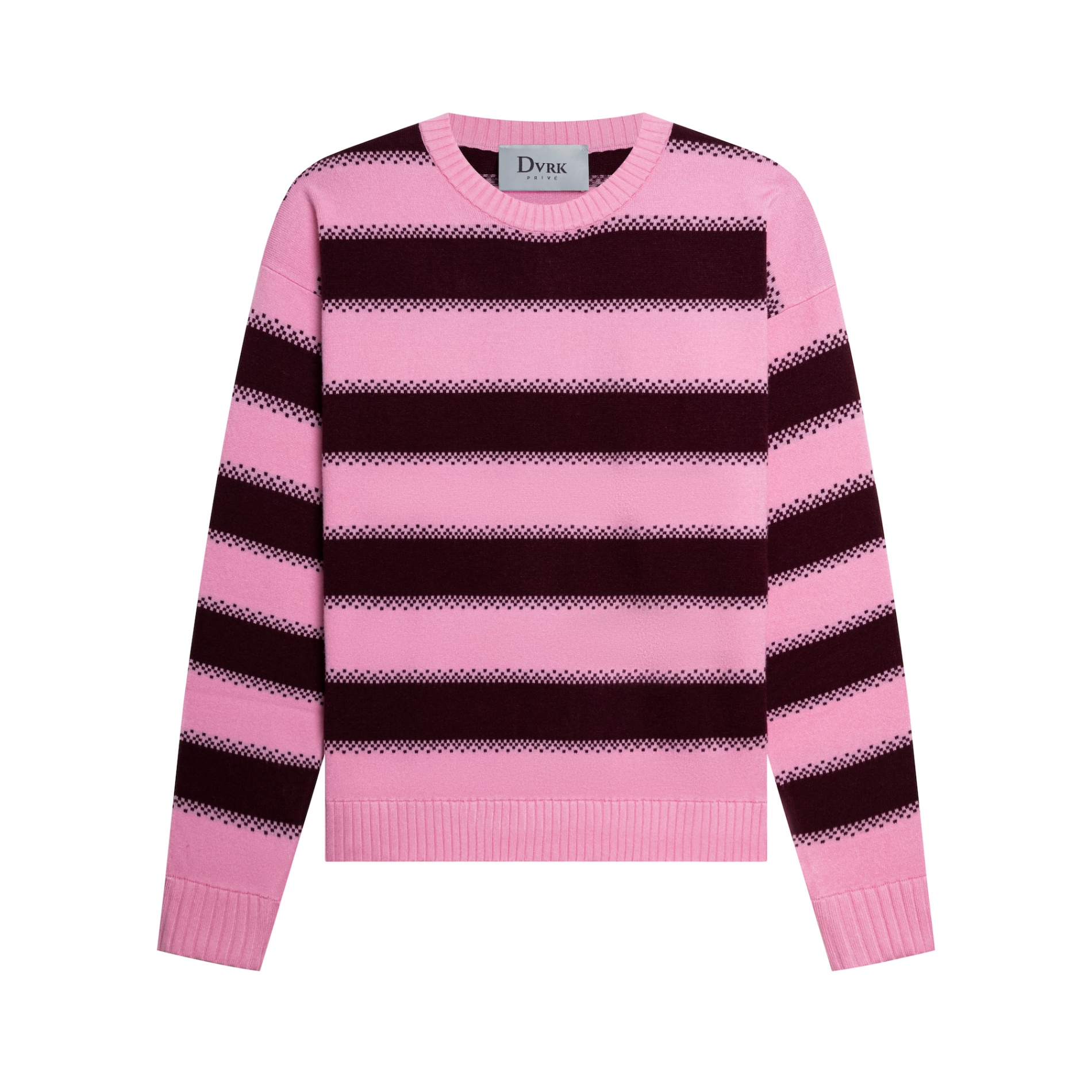 DVRK PRIVÉ GARDENIA STRIPED KNITTED SWEATER - PINK