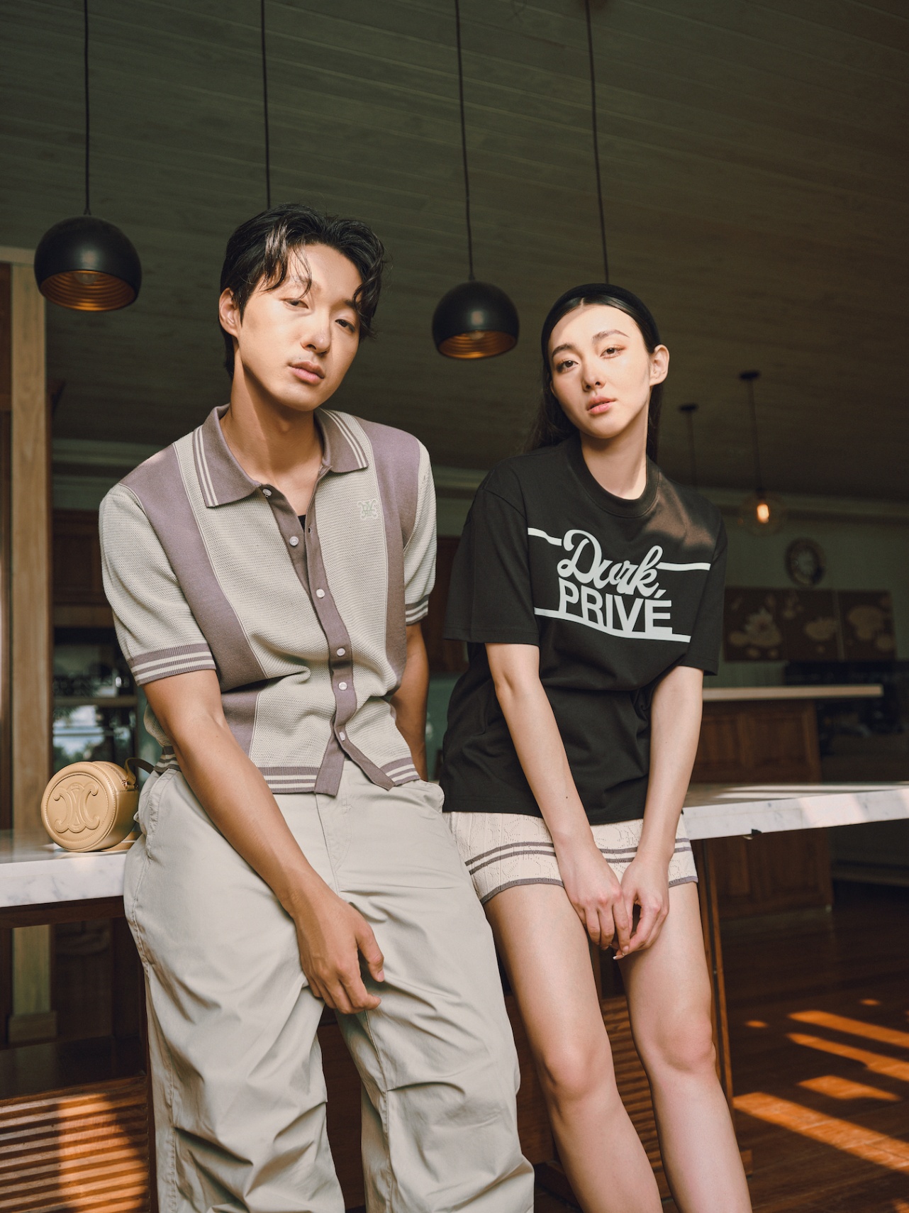 DVRK PRIVÉ STRIPED PATTERN POINTELLE KNITTED SHIRT - GREY 6