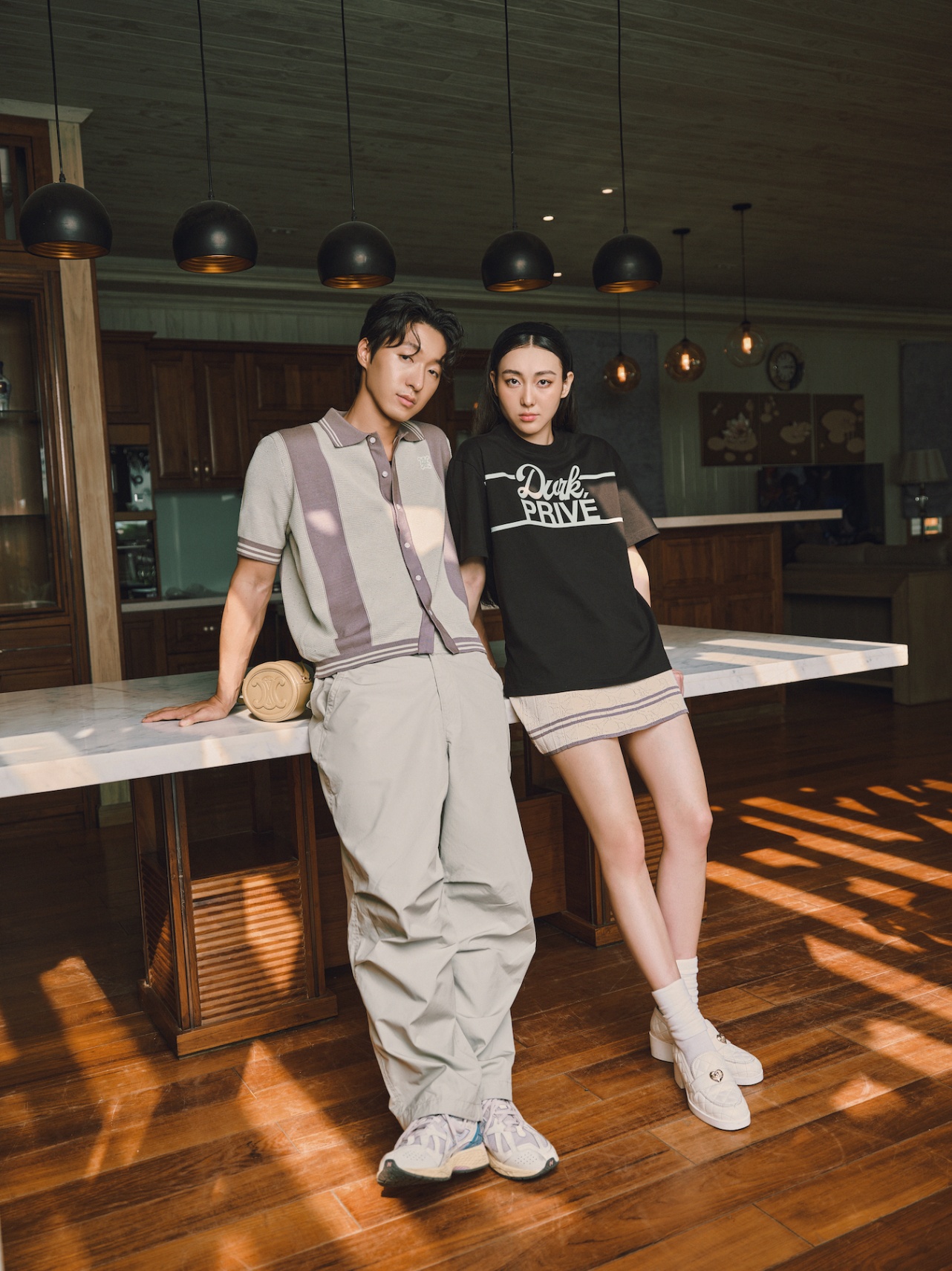 DVRK PRIVÉ STRIPED PATTERN POINTELLE KNITTED SHIRT - GREY 5