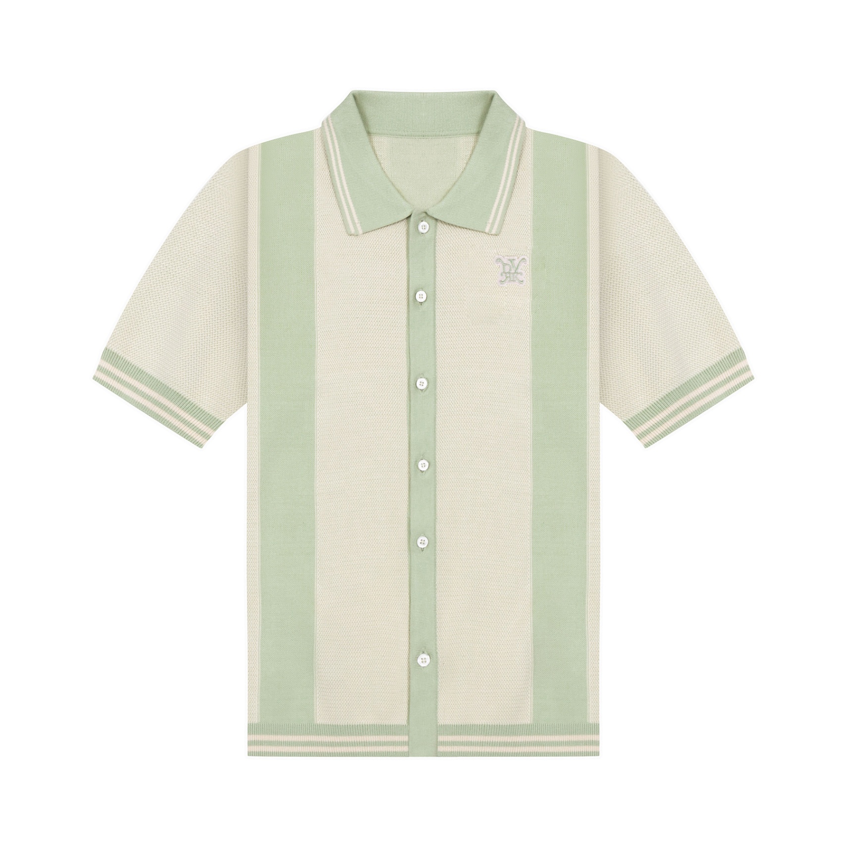 DVRK PRIVÉ STRIPED PATTERN POINTELLE KNITTED SHIRT - DEWKIST