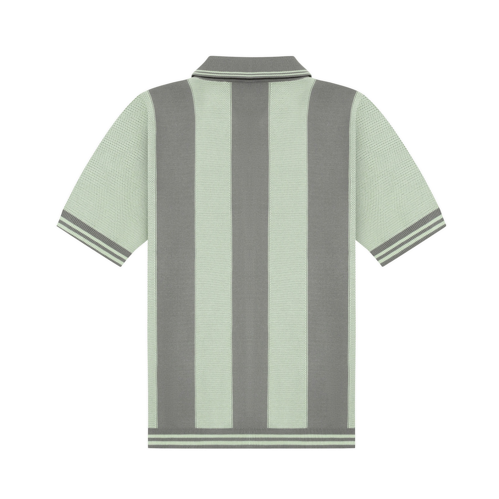 DVRK PRIVÉ STRIPED PATTERN POINTELLE KNITTED SHIRT - GREY 2