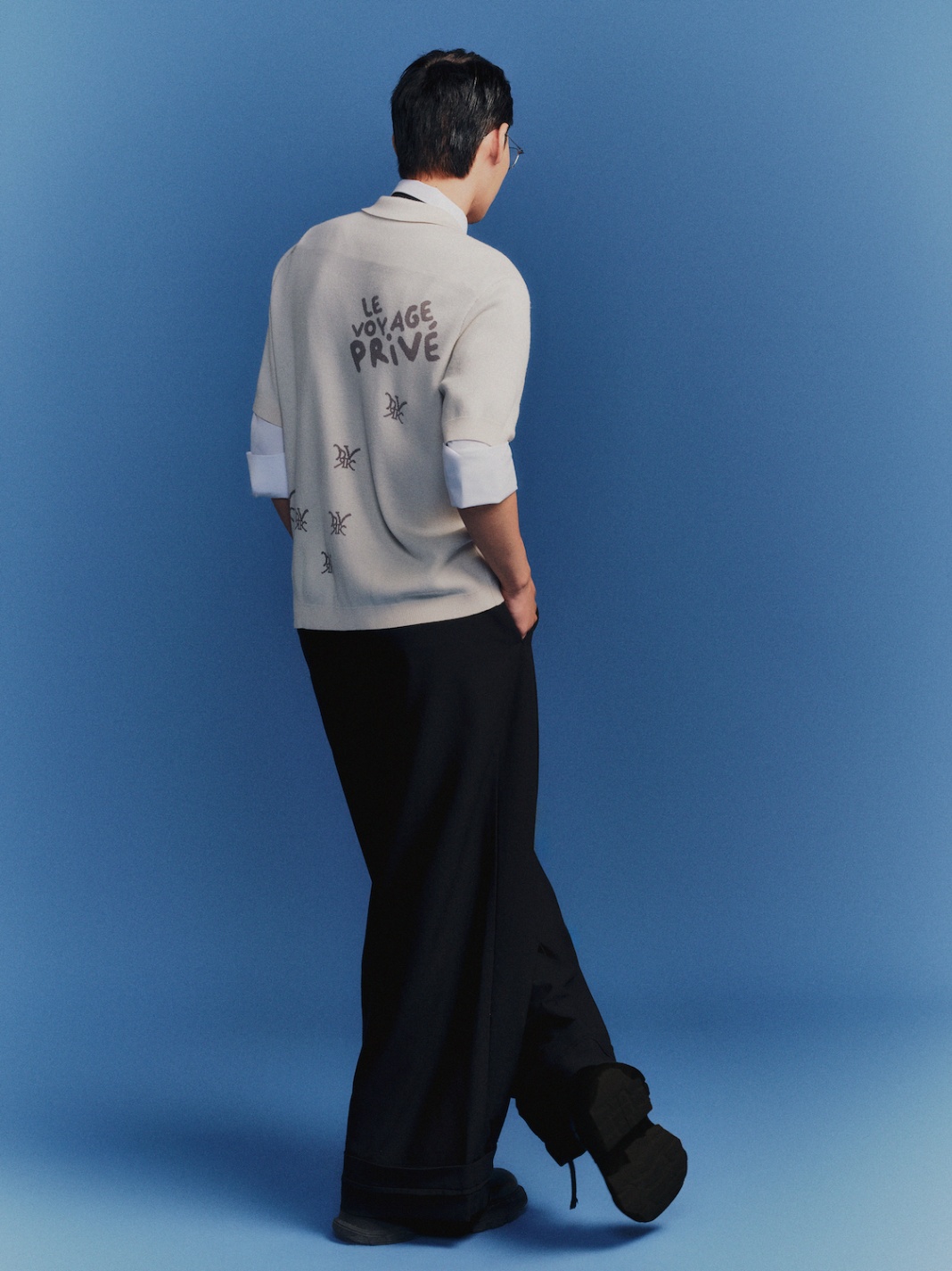 DVRK PRIVÉ MULTI LOGO KNITTED ZIP-UP SHIRT - CREAM 5