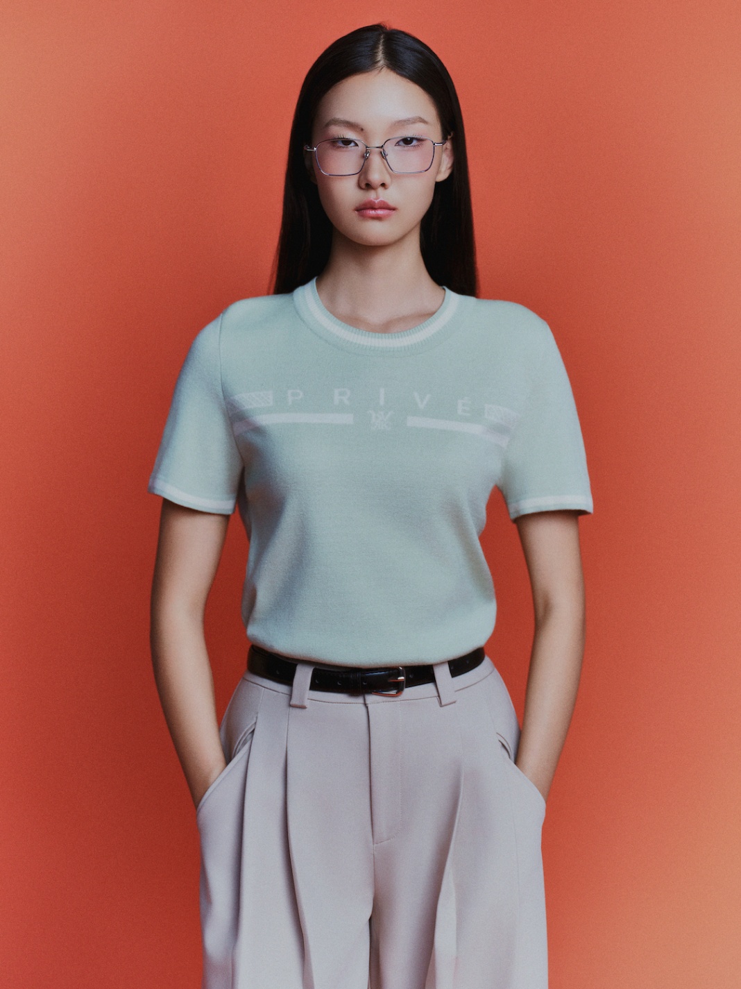 DVRK PRIVÉ BAR LOGO KNITTED CROPPED T-SHIRT - MINT 6