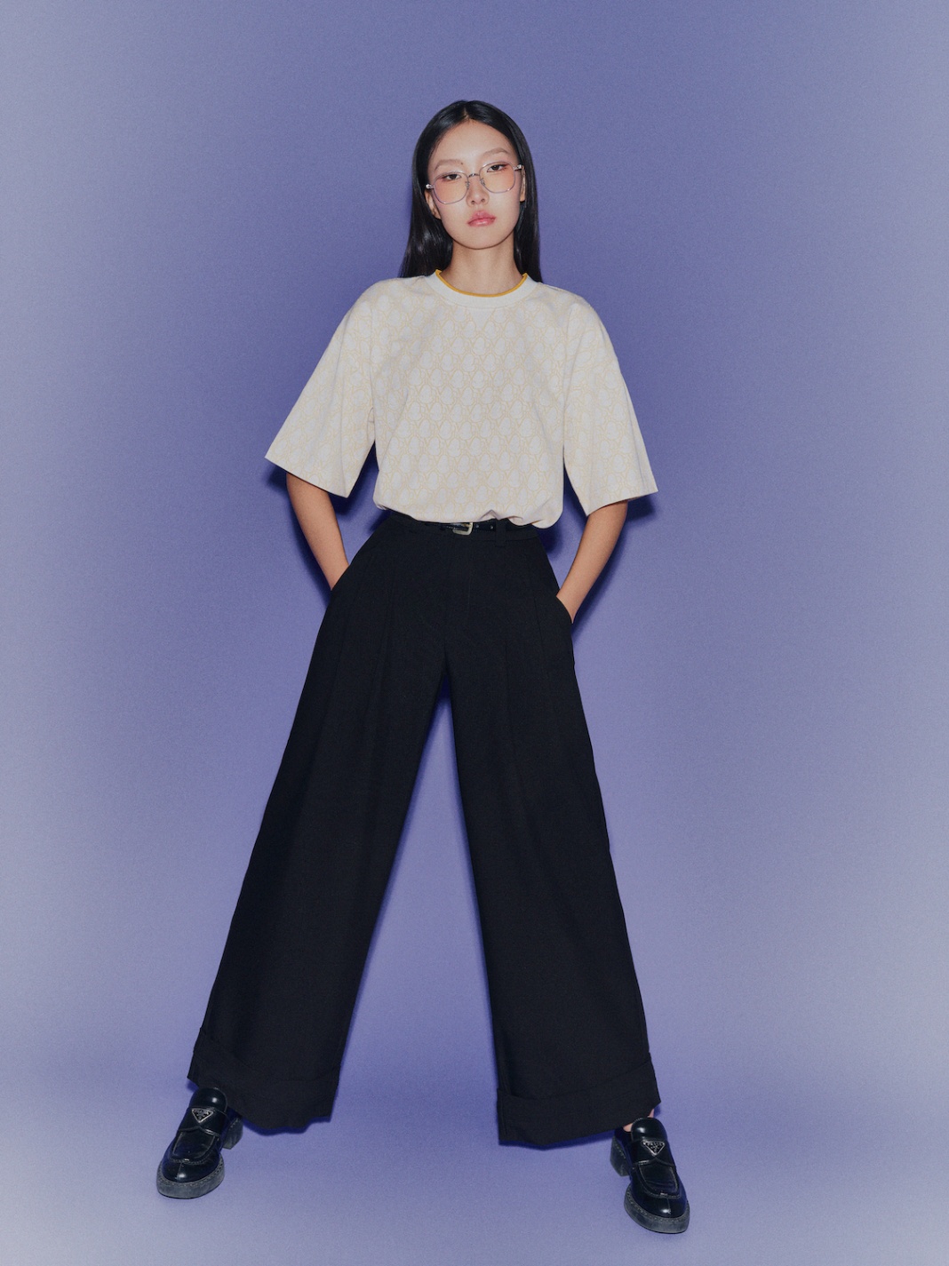 DVRK PRIVÉ DOUBLE PLEATED WIDE-LEG PANTS - BLACK 9