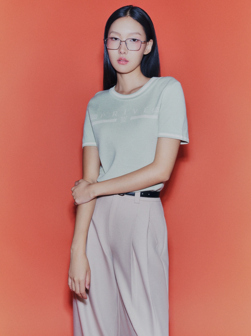 DVRK PRIVÉ BAR LOGO KNITTED CROPPED T-SHIRT - MINT 5