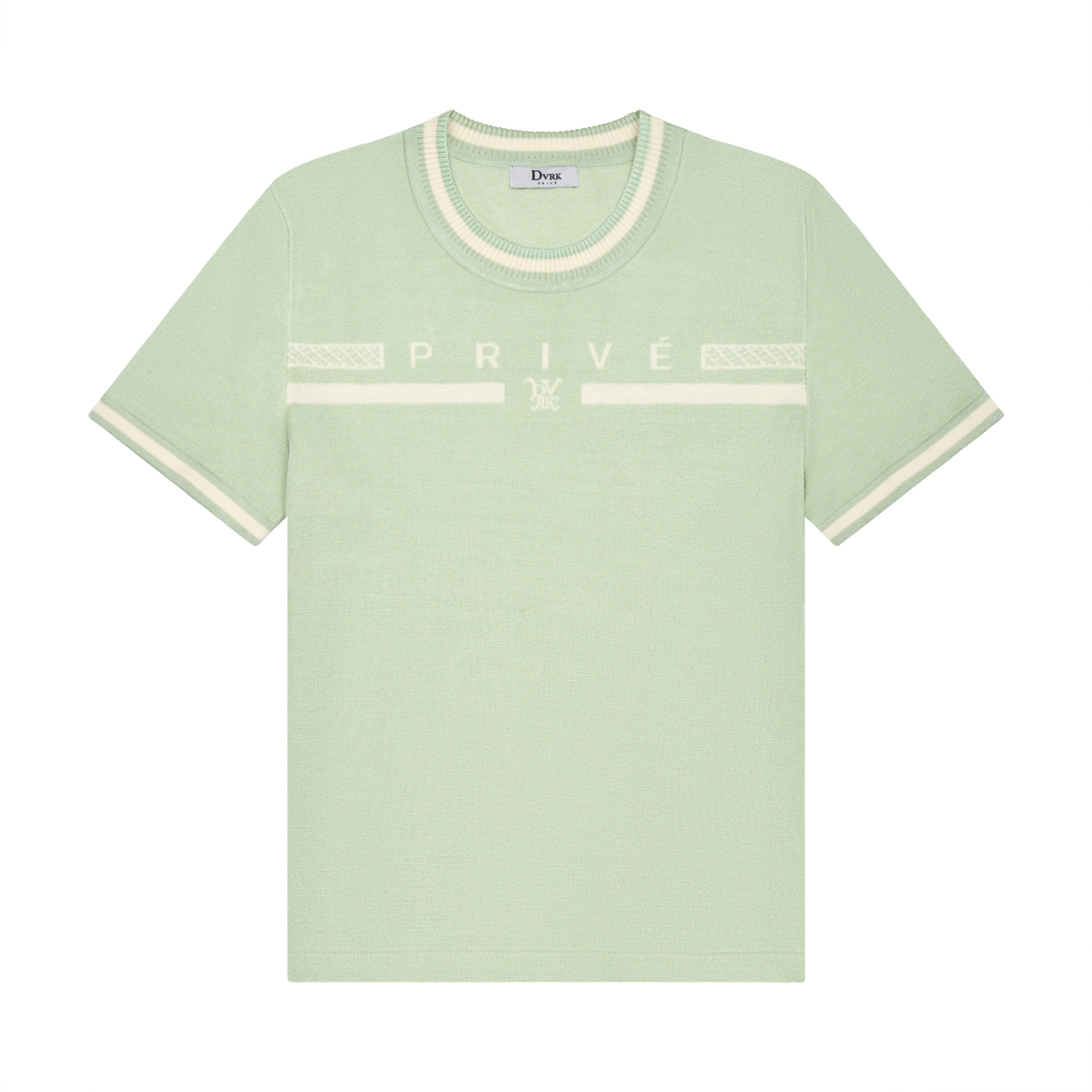 DVRK PRIVÉ BAR LOGO KNITTED CROPPED T-SHIRT - MINT
