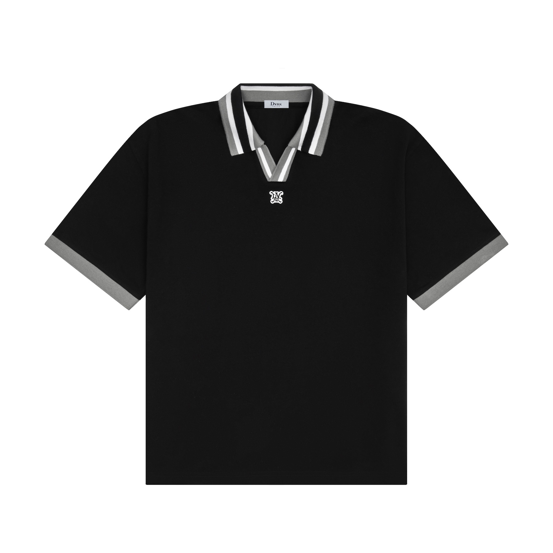 DVRK PRIVÉ BUTTONLESS LINED POLO - BLACK
