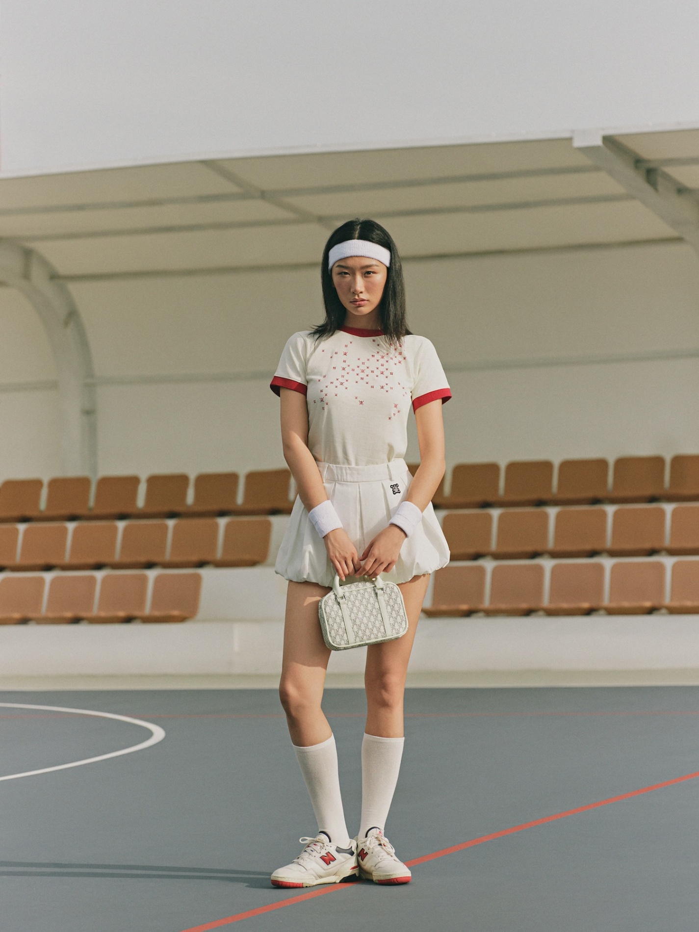 DVRK PRIVÉ MULTI LOGO GRADIENT BABY TEE - CREAM/RED 4