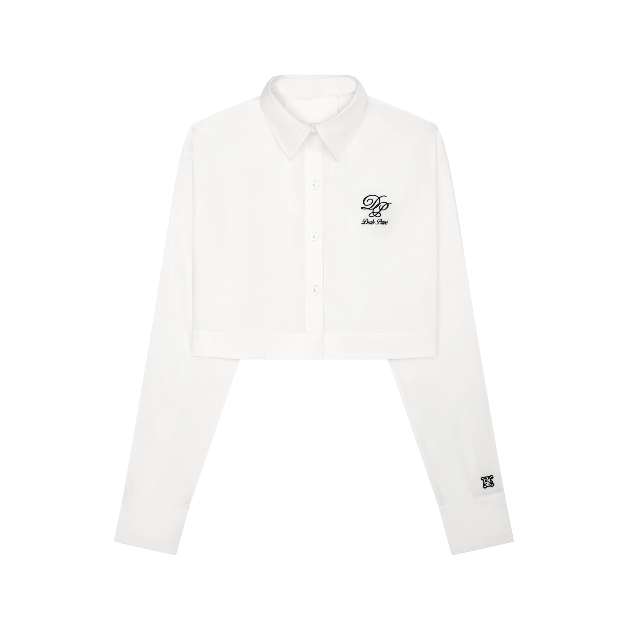 DVRK PRIVÉ PLEAT - BACK CROPPED SHIRT - WHITE