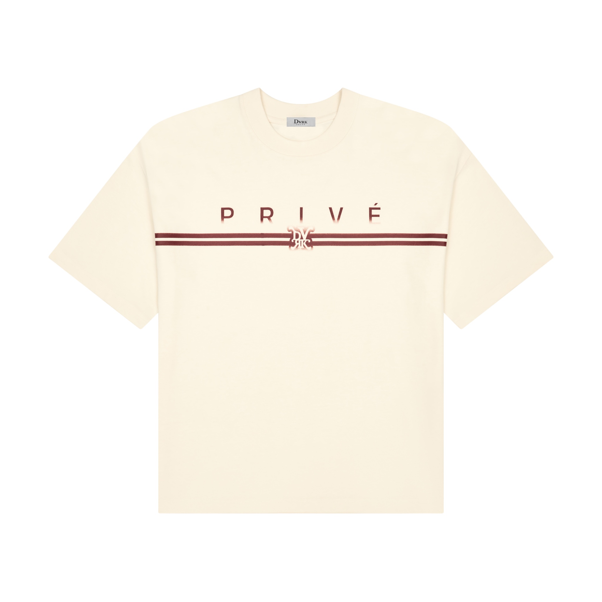 DVRK PRIVÉ FADED BAR LOGO TEE - CREAM