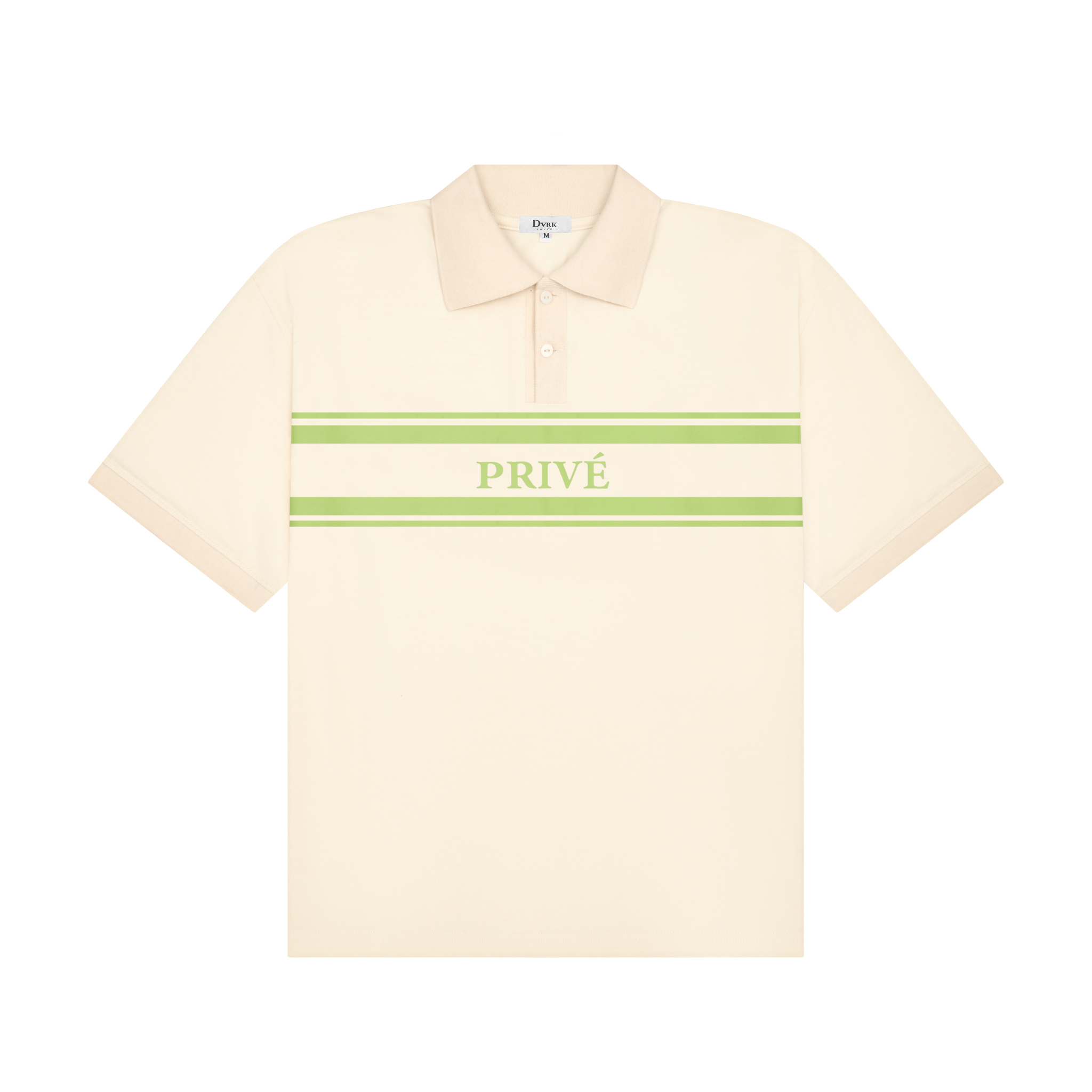 DVRK PRIVÉ STRIPED LOGO POLO - CREAM