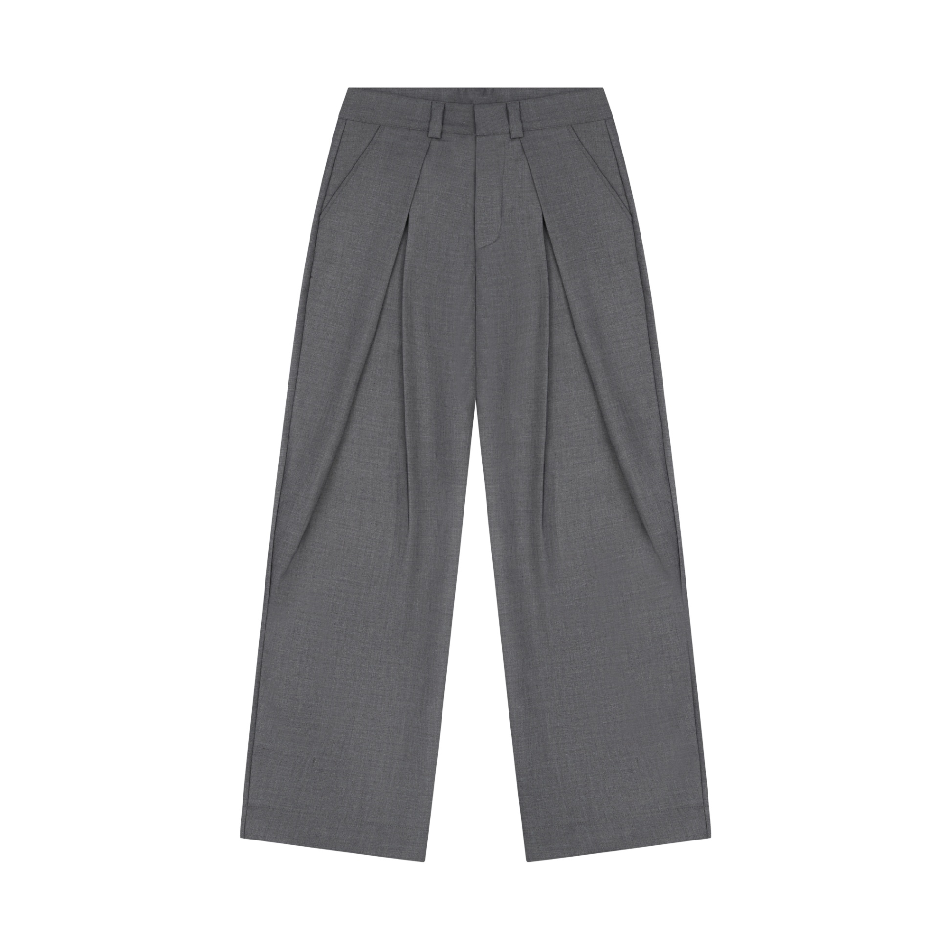 DVRK PRIVÉ WIDE LEG PLEATED PANTS - STEEL GREY