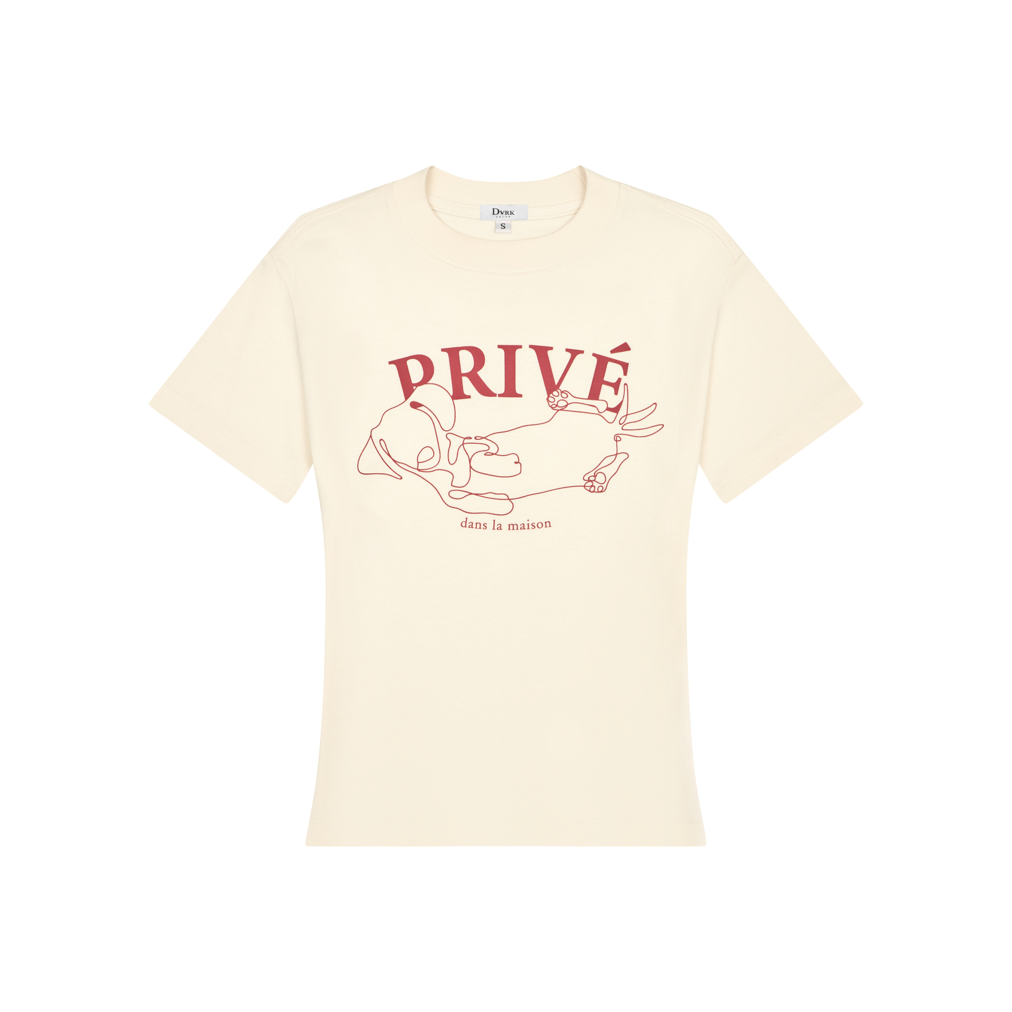 DVRK PRIVÉ DACHSHUND BABY TEE - CREAM