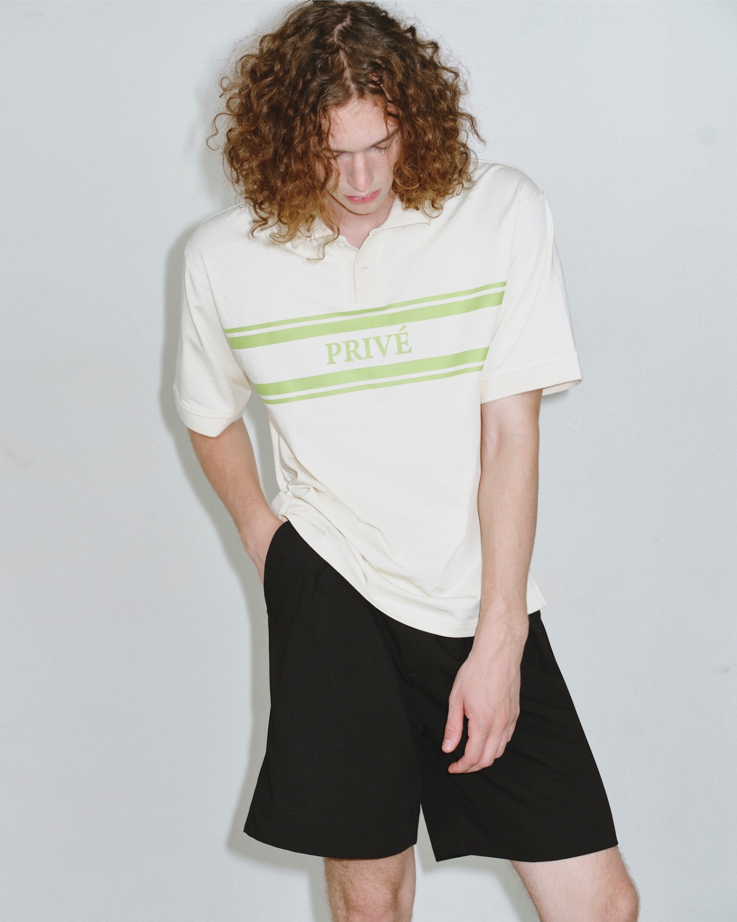 DVRK PRIVÉ STRIPED LOGO POLO - CREAM 4