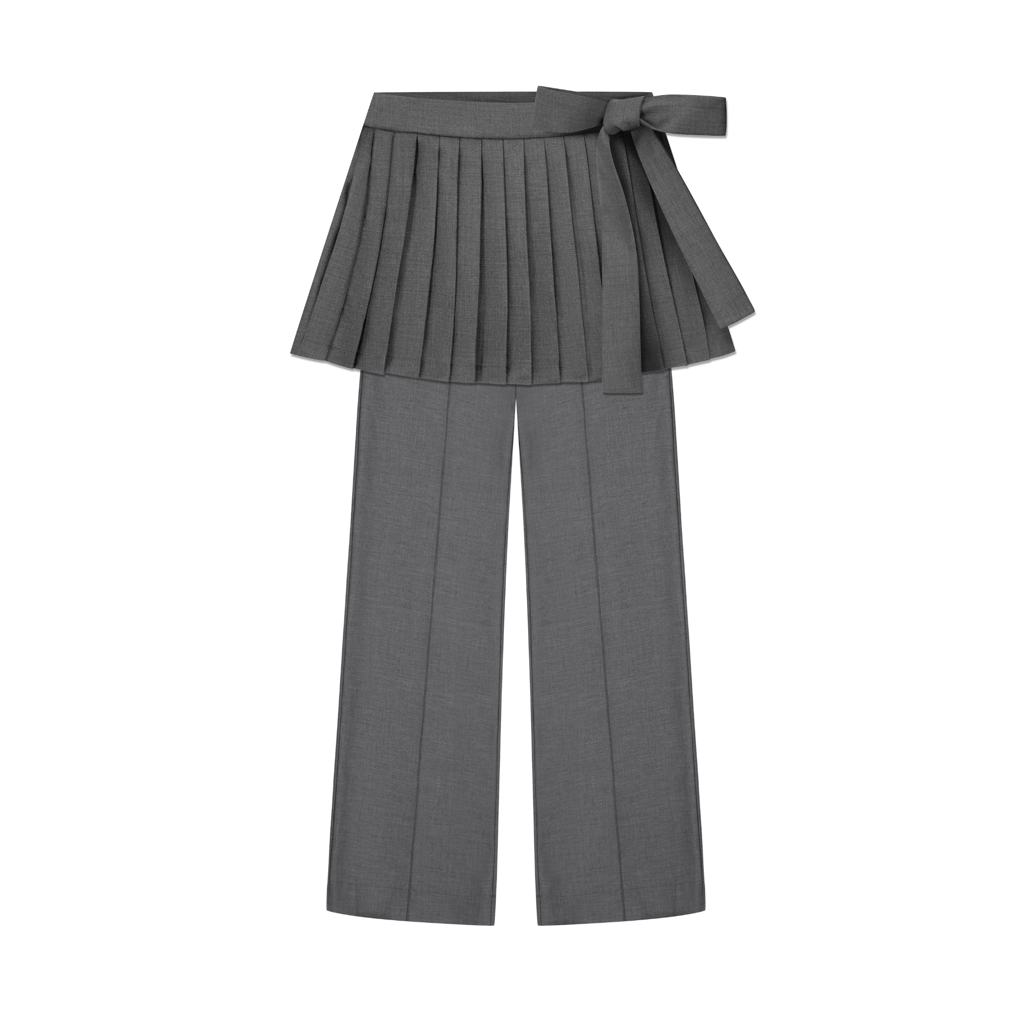 DVRK PRIVÉ PLEATED MINI SKIRT & PANTS SET - GREY