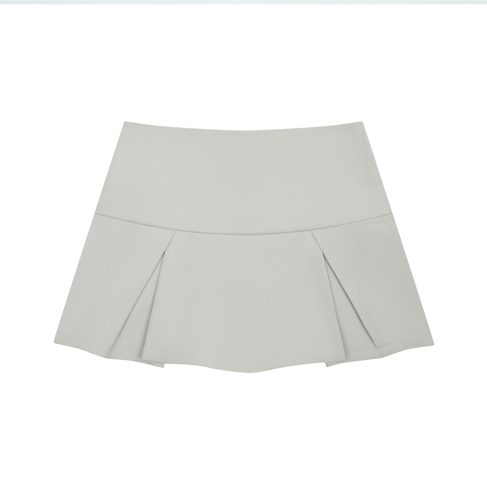 DVRK PRIVÉ LOW-RISE PLEATED MINI SKIRT - LIGHT GREY 2