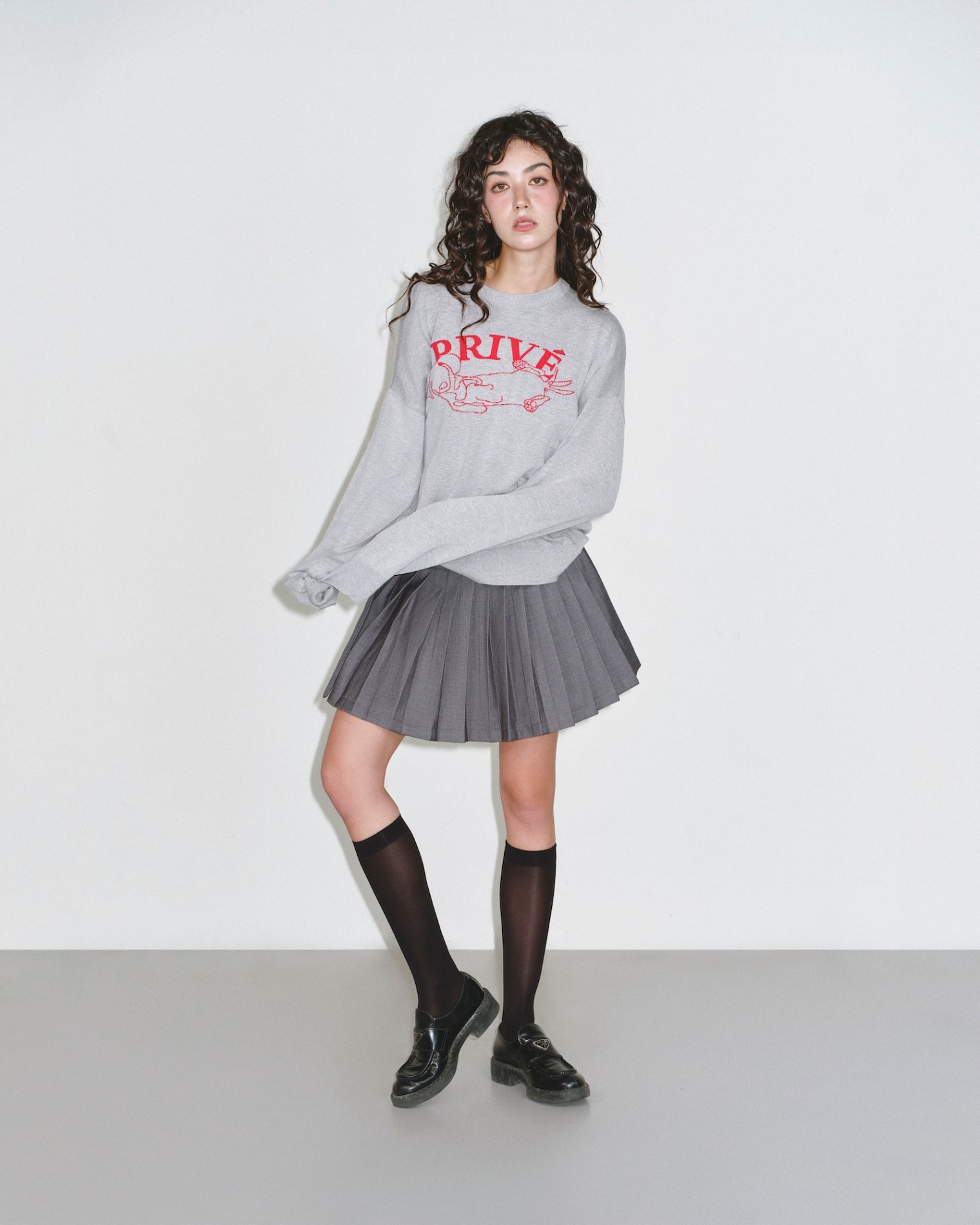 DVRK PRIVÉ PLEATED SIDE TIDE MINI SKIRT - GREY 6