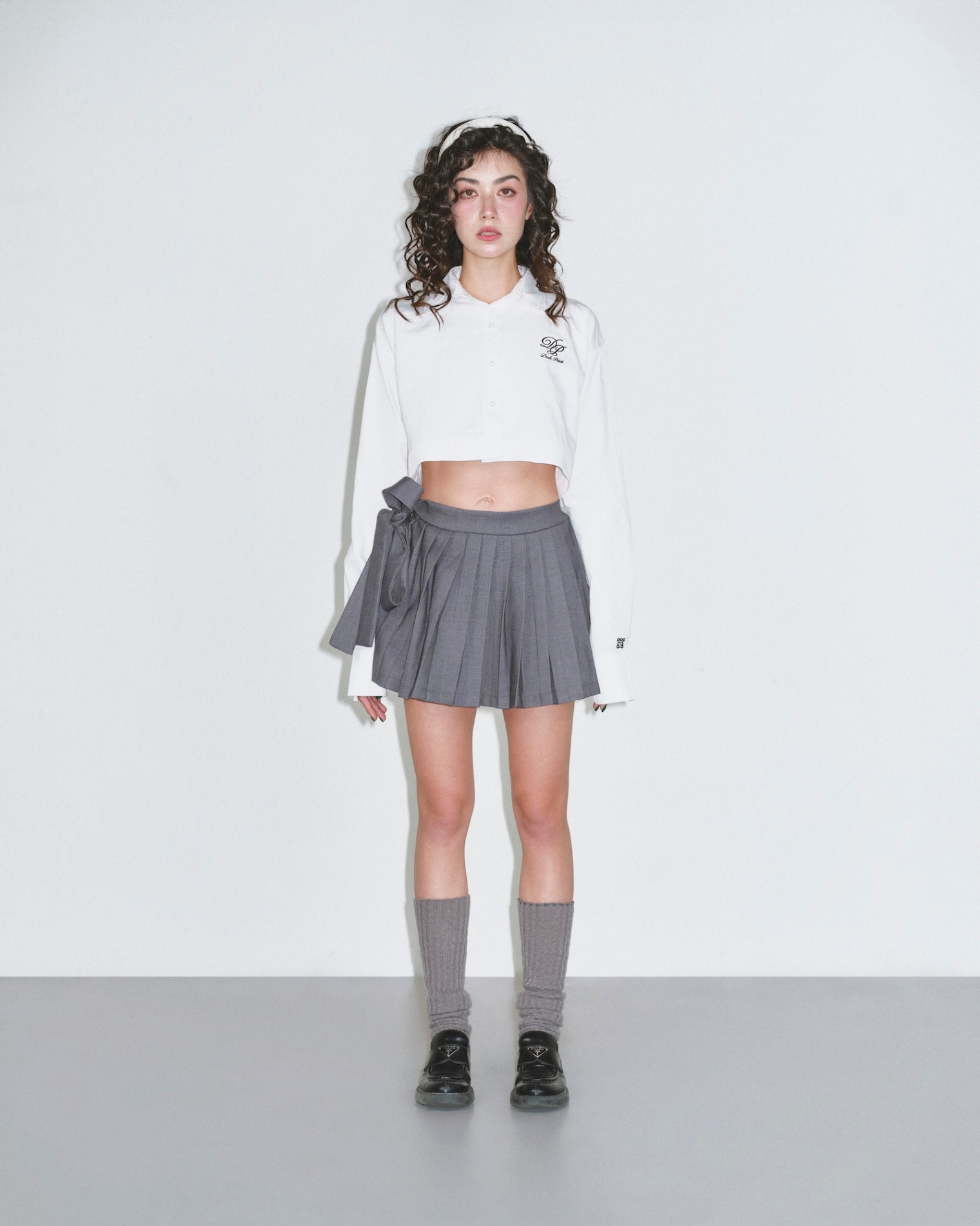 DVRK PRIVÉ PLEATED SIDE TIDE MINI SKIRT - GREY