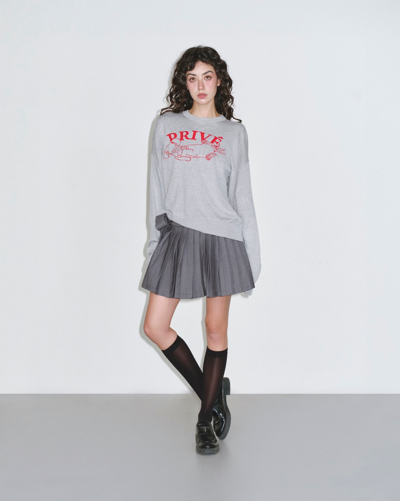 DVRK PRIVÉ PLEATED SIDE TIDE MINI SKIRT - GREY 5