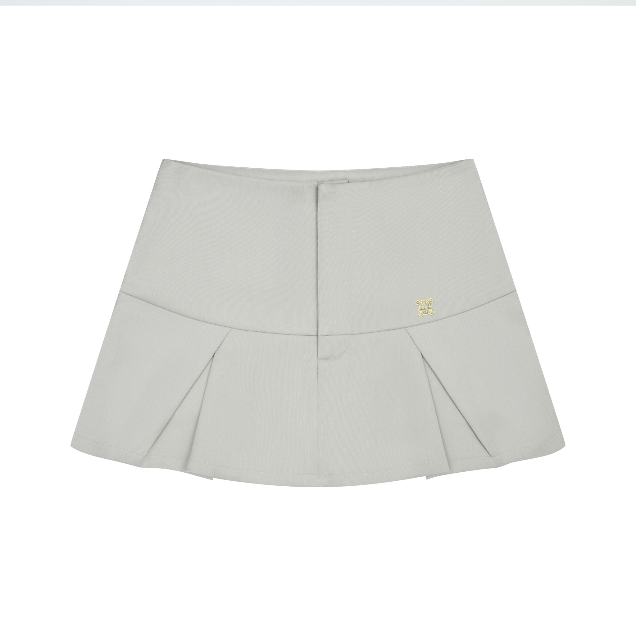 DVRK PRIVÉ LOW-RISE PLEATED MINI SKIRT - LIGHT GREY