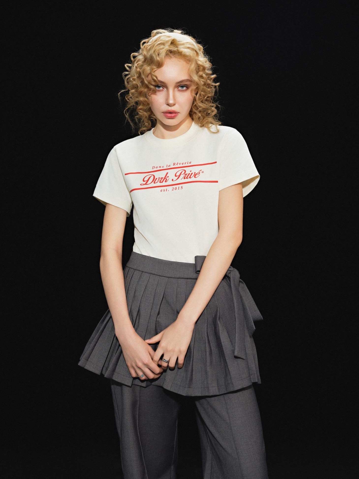 DVRK PRIVÉ RÊVERIE STRIPED LOGO BABY TEE V2 - CREAM