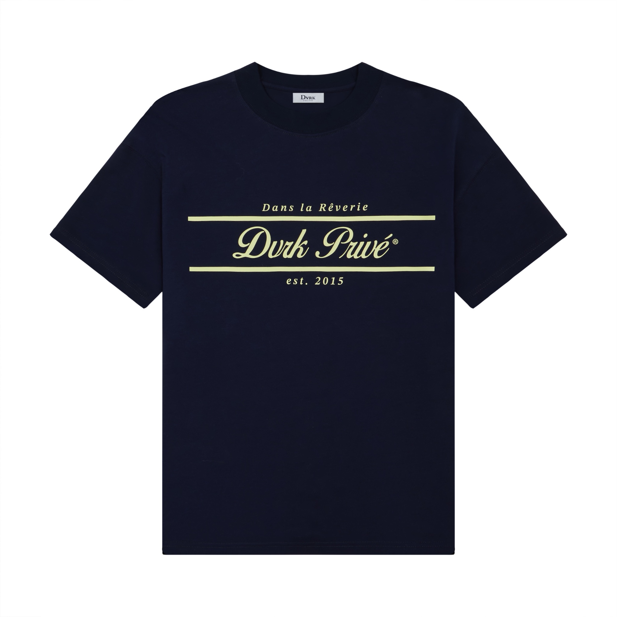 DVRK PRIVÉ RÊVERIE STRIPED LOGO TEE V2 - MIDNIGHT BLUE