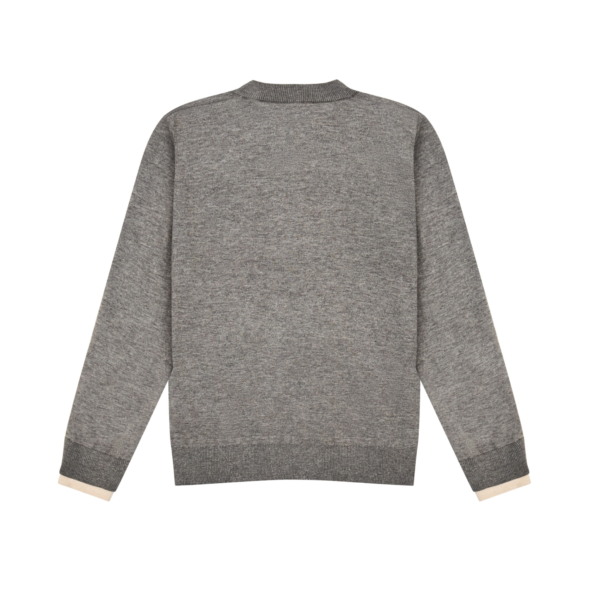 DVRK PRIVÉ DOUBLE LAYER KNITTED CARDIGAN - GREY / CREAM 2