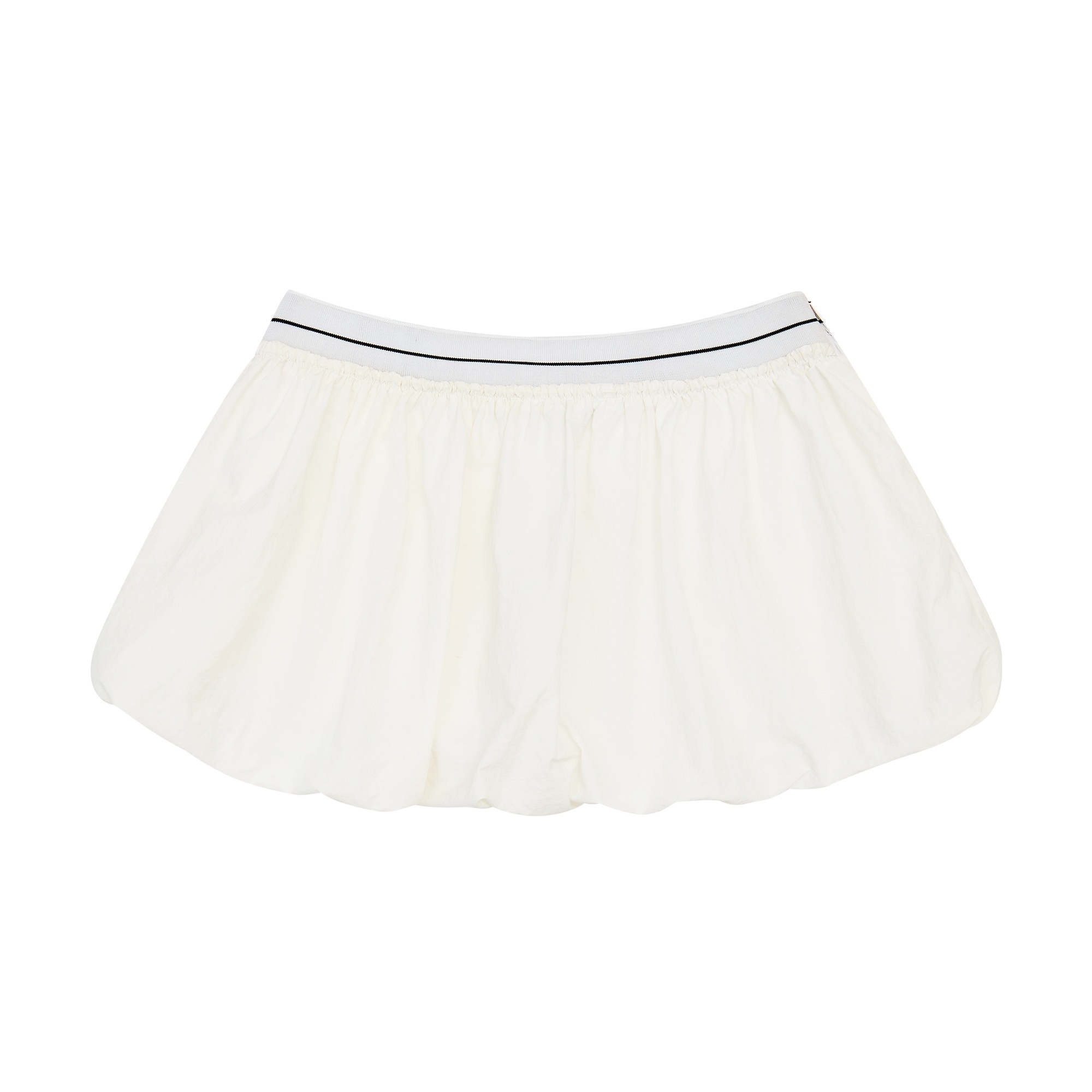DVRK PRIVÉ LOGO WAISTBAND BUBBLE SKIRT PANTS - WHITE 2
