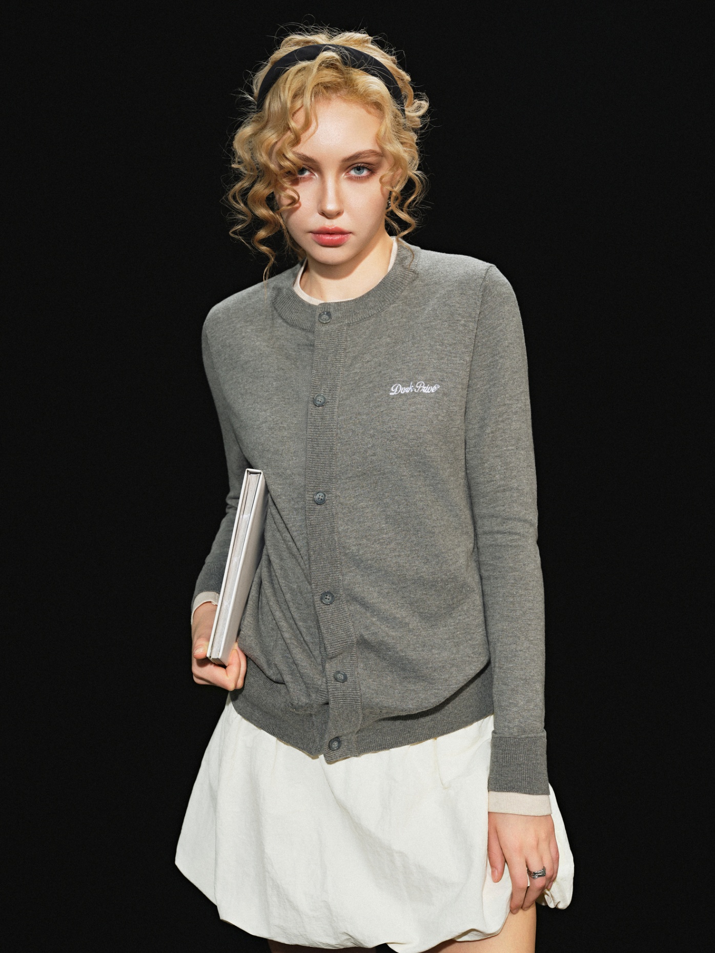 DVRK PRIVÉ LOGO WAISTBAND BUBBLE SKIRT PANTS - WHITE 5