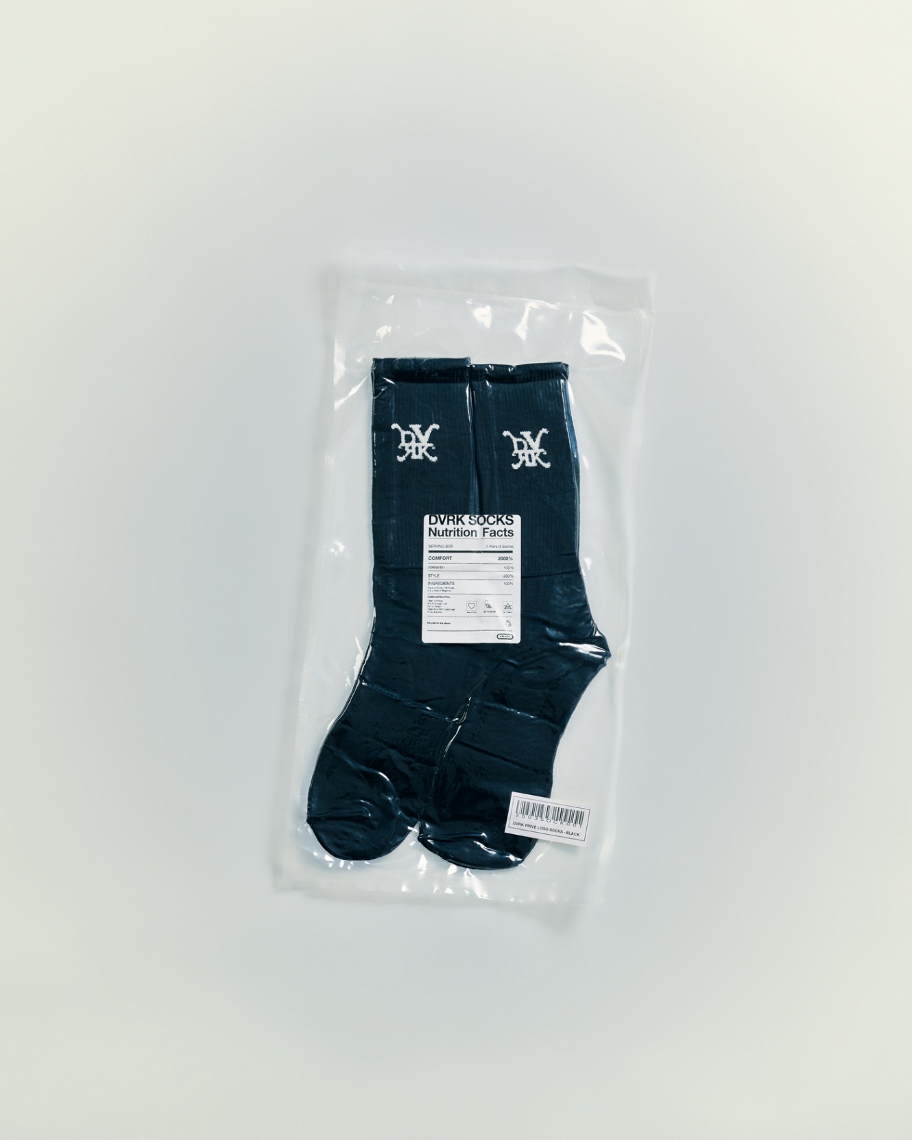 DVRK PRIVÉ LOGO SOCKS (2 PAIRS) - BLACK