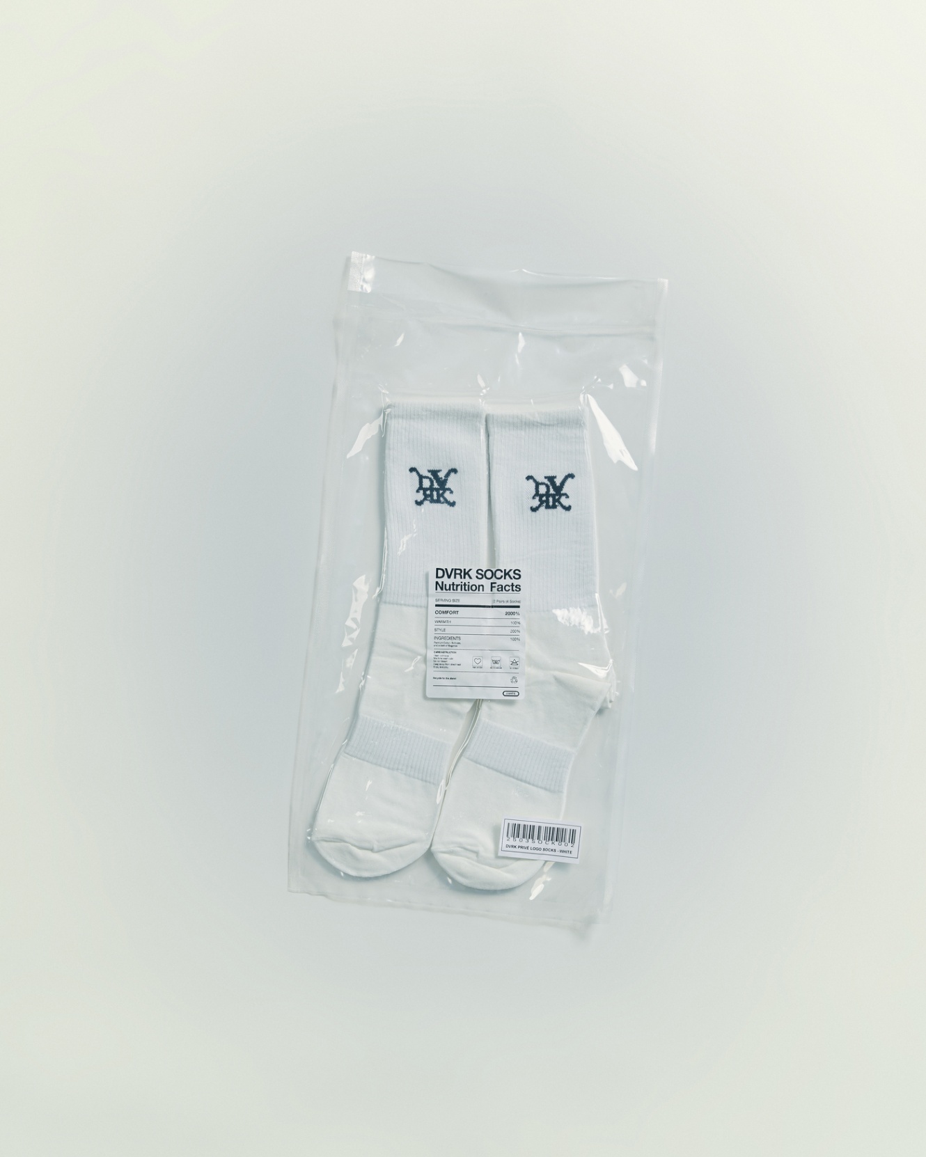 DVRK PRIVÉ LOGO SOCKS (2 PAIRS) - WHITE
