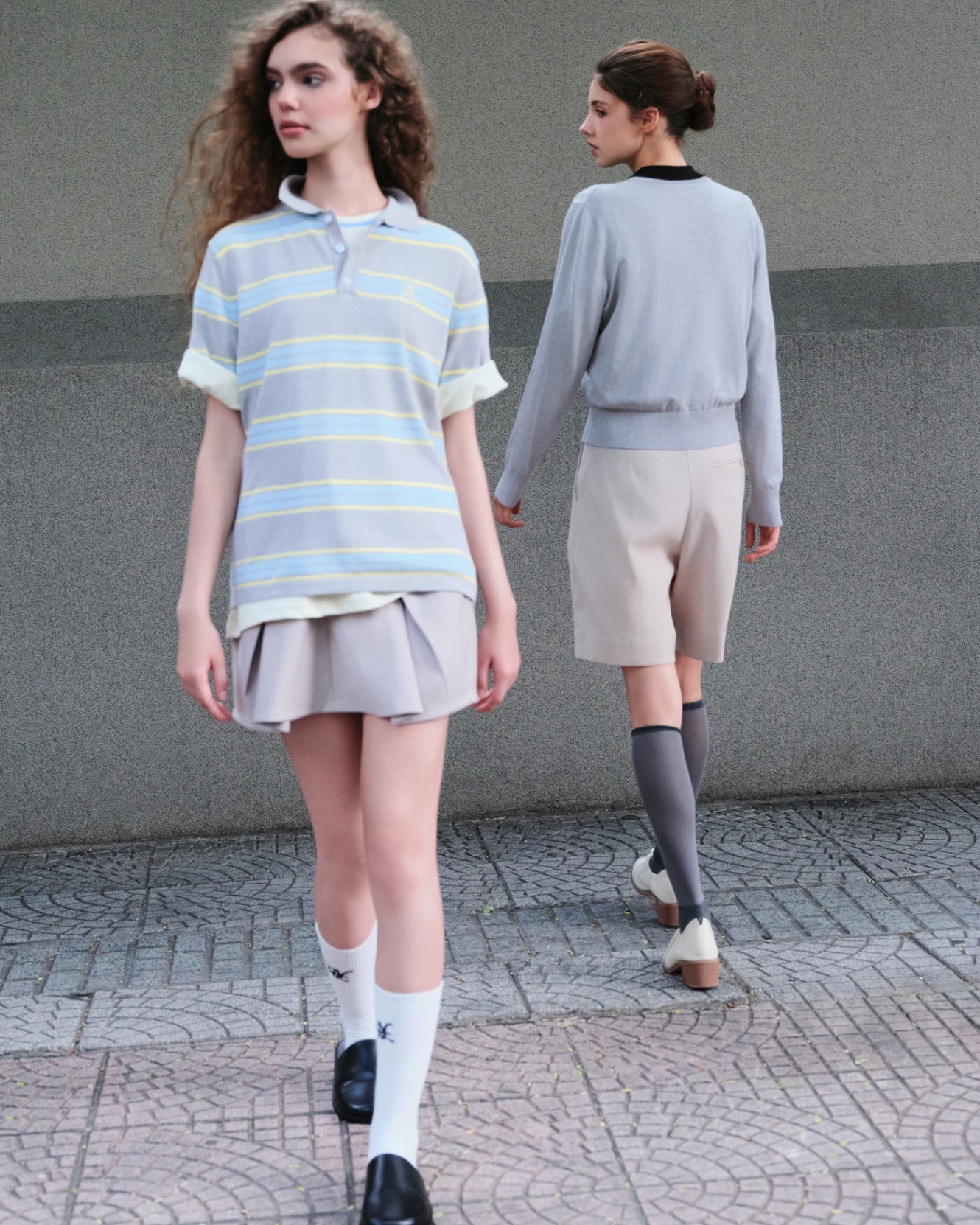 DVRK PRIVÉ STRIPE KNIT POLO - GRAY 4